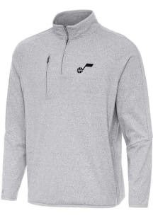 Antigua Utah Jazz Mens Grey Certain Long Sleeve Qtr Zip Pullover