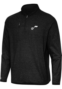 Antigua Utah Jazz Mens Black Certain Long Sleeve Qtr Zip Pullover