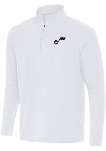 Antigua Utah Jazz Mens White Intent Long Sleeve Qtr Zip Pullover