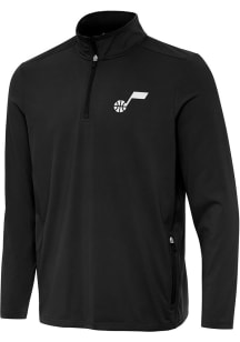Antigua Utah Jazz Mens Black Perilous Long Sleeve Qtr Zip Pullover