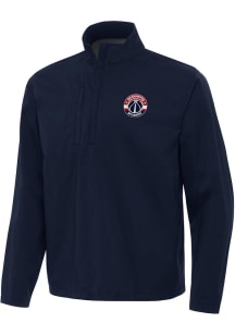 Antigua Washington Wizards Mens Navy Blue Brisk Long Sleeve Qtr Zip Pullover