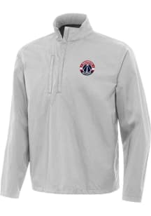 Antigua Washington Wizards Mens Grey Brisk Long Sleeve Qtr Zip Pullover