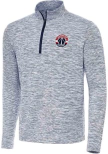 Antigua Washington Wizards Mens Navy Blue Cause Long Sleeve Qtr Zip Pullover