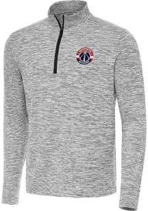 Antigua Washington Wizards Mens Black Cause Long Sleeve Qtr Zip Pullover
