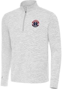 Antigua Washington Wizards Mens Grey Cause Long Sleeve Qtr Zip Pullover