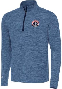 Antigua Washington Wizards Mens Navy Blue Cause Long Sleeve Qtr Zip Pullover