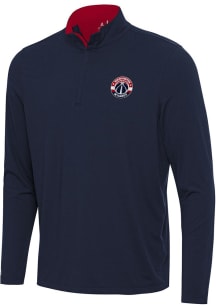 Antigua Washington Wizards Mens Navy Blue Content Long Sleeve Qtr Zip Pullover