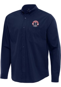 Antigua Washington Wizards Mens Navy Blue Flight Long Sleeve Dress Shirt