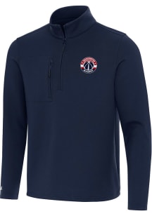 Antigua Washington Wizards Mens Navy Blue Insider Long Sleeve Qtr Zip Pullover