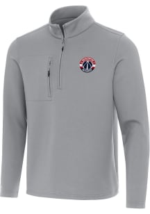 Antigua Washington Wizards Mens Grey Insider Long Sleeve Qtr Zip Pullover