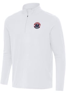 Antigua Washington Wizards Mens White Intent Long Sleeve Qtr Zip Pullover
