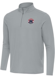 Antigua Washington Wizards Mens Grey Intent Long Sleeve Qtr Zip Pullover