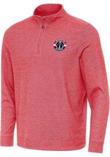 Antigua Washington Wizards Mens Red Subtle Long Sleeve Qtr Zip Pullover