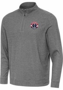 Antigua Washington Wizards Mens Black Subtle Long Sleeve Qtr Zip Pullover