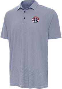 Antigua Washington Wizards Mens Navy Blue Twine Short Sleeve Polo