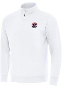 Antigua Washington Wizards Mens White Victory Long Sleeve Qtr Zip Pullover