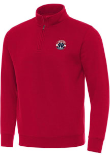 Antigua Washington Wizards Mens Red Victory Long Sleeve Qtr Zip Pullover