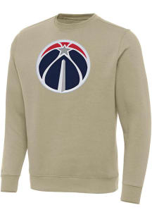 Antigua Washington Wizards Mens Khaki Full Front Victory Long Sleeve Crew Sweatshirt