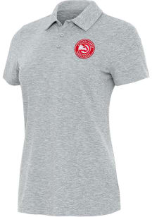 Antigua Atlanta Hawks Womens Grey Matter Short Sleeve Polo Shirt