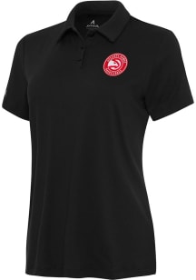 Antigua Atlanta Hawks Womens Black Reprocess Recycled Short Sleeve Polo Shirt