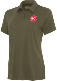 Antigua Atlanta Hawks Womens Olive Reprocess Recycled Short Sleeve Polo Shirt