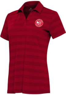 Antigua Atlanta Hawks Womens Red Tunnel Short Sleeve Polo Shirt