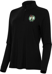 Antigua Boston Celtics Womens Black Intent Qtr Zip