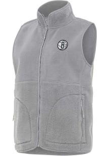 Antigua Brooklyn Nets Womens Grey Nostalgic Vest