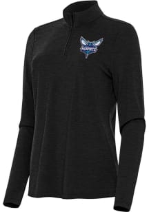 Antigua Charlotte Hornets Womens Black Bright Qtr Zip