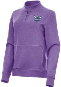 Antigua Charlotte Hornets Womens Purple Crush Qtr Zip