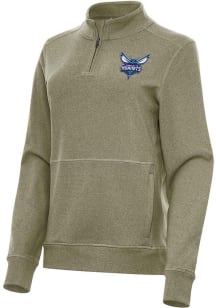 Antigua Charlotte Hornets Womens Olive Crush Qtr Zip