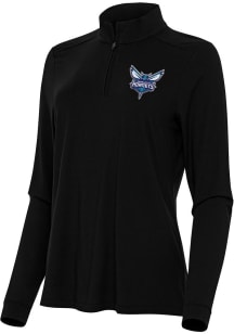 Antigua Charlotte Hornets Womens Black Intent Qtr Zip