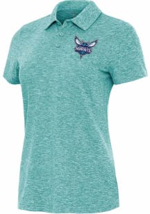 Antigua Charlotte Hornets Womens Teal Matter Short Sleeve Polo Shirt