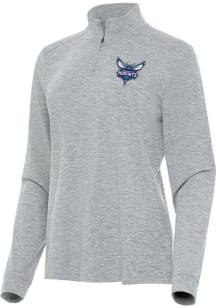 Antigua Charlotte Hornets Womens Grey Mentor Qtr Zip Pullover