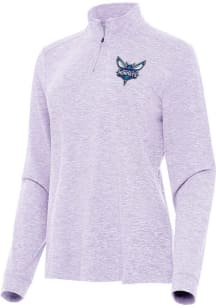Antigua Charlotte Hornets Womens Lavender Mentor Qtr Zip Pullover
