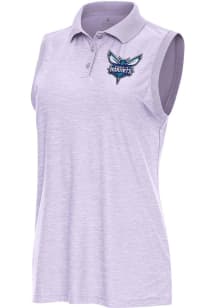 Antigua Charlotte Hornets Womens Lavender Recap Polo Shirt