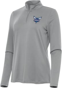 Antigua Charlotte Hornets Womens Grey Reprocess Recycled Qtr Zip