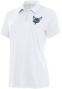 Antigua Charlotte Hornets Womens White Reprocess Recycled Short Sleeve Polo Shirt