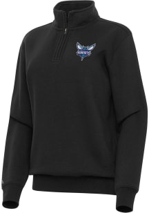 Antigua Charlotte Hornets Womens Black Victory Qtr Zip