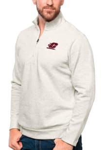 Antigua Central Michigan Chippewas Mens Oatmeal Gambit Long Sleeve Qtr Zip Pullover