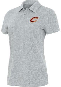 Antigua Cleveland Cavaliers Womens Grey Matter Short Sleeve Polo Shirt