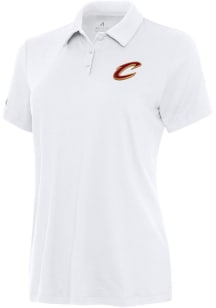 Antigua Cleveland Cavaliers Womens White Reprocess Recycled Short Sleeve Polo Shirt