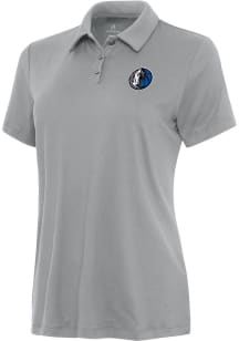 Antigua Dallas Mavericks Womens Grey Alternate Reprocess Recycled Short Sleeve Polo Shirt