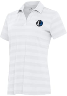 Antigua Dallas Mavericks Womens White Alternate Tunnel Short Sleeve Polo Shirt