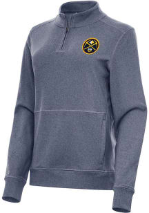Antigua Denver Nuggets Womens Navy Blue Crush Qtr Zip