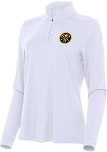 Antigua Denver Nuggets Womens White Intent Qtr Zip