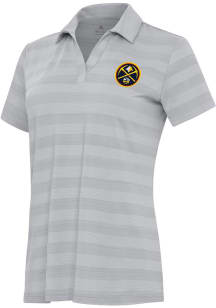 Antigua Denver Nuggets Womens Anthracite Tunnel Short Sleeve Polo Shirt