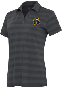 Antigua Denver Nuggets Womens Grey Tunnel Short Sleeve Polo Shirt