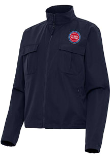 Antigua Detroit Pistons Womens Navy Blue Even Par Light Weight Jacket
