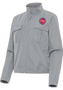 Antigua Detroit Pistons Womens Grey Even Par Light Weight Jacket